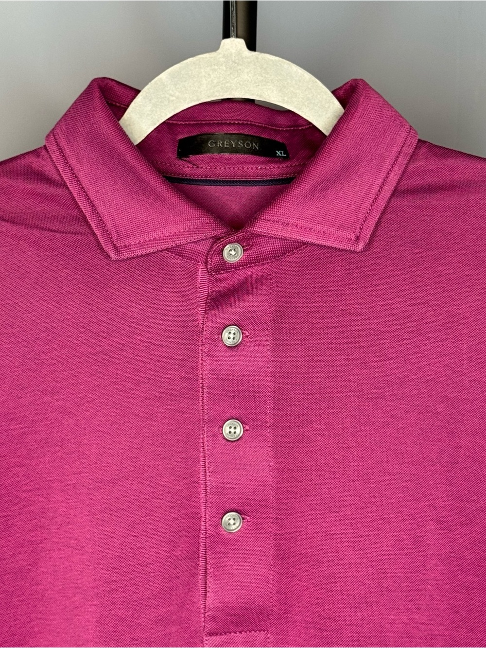 Greyson Clothiers Omaha Performance Long Sleeve Polo in Magenta